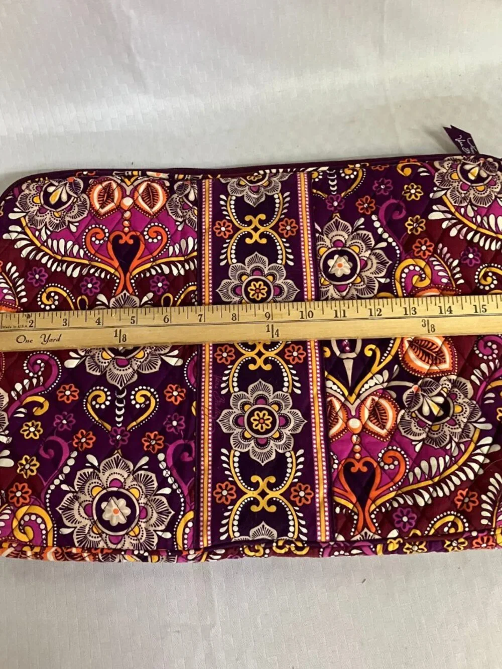 Vera Bradley Laptop Sleeve Case Women's Purple Floral Quilted Zip Padded Bag